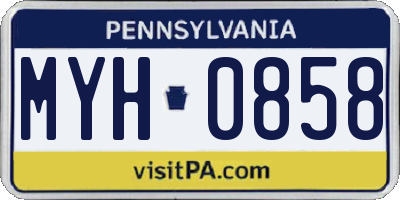 PA license plate MYH0858