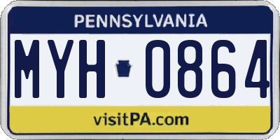 PA license plate MYH0864