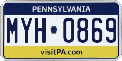 PA license plate MYH0869