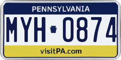 PA license plate MYH0874