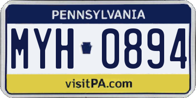 PA license plate MYH0894
