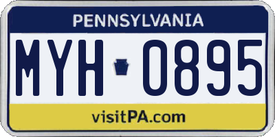 PA license plate MYH0895