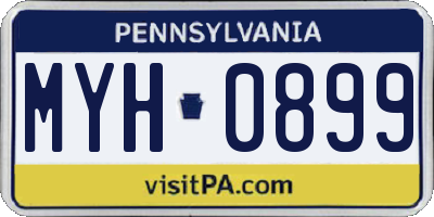 PA license plate MYH0899