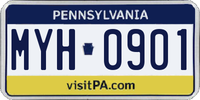 PA license plate MYH0901