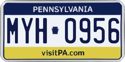 PA license plate MYH0956