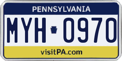 PA license plate MYH0970