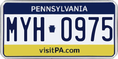 PA license plate MYH0975