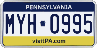 PA license plate MYH0995