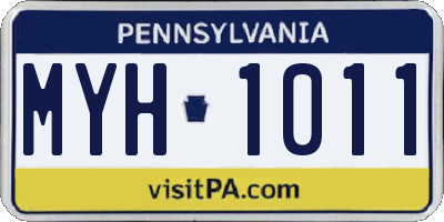 PA license plate MYH1011