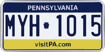 PA license plate MYH1015