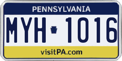 PA license plate MYH1016