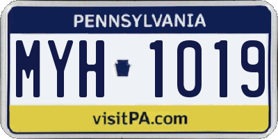 PA license plate MYH1019