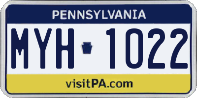 PA license plate MYH1022
