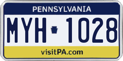 PA license plate MYH1028