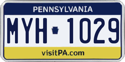 PA license plate MYH1029