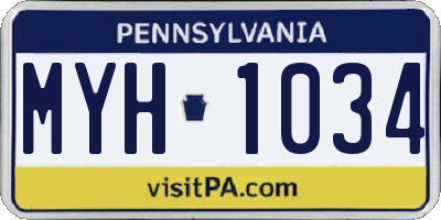 PA license plate MYH1034