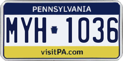 PA license plate MYH1036