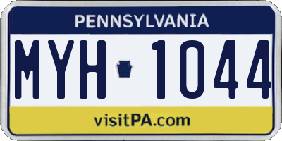 PA license plate MYH1044