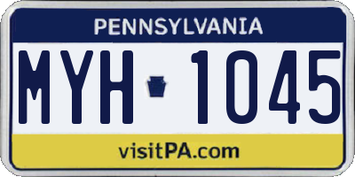 PA license plate MYH1045