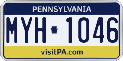 PA license plate MYH1046