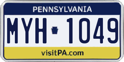 PA license plate MYH1049