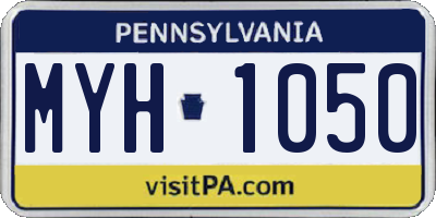PA license plate MYH1050