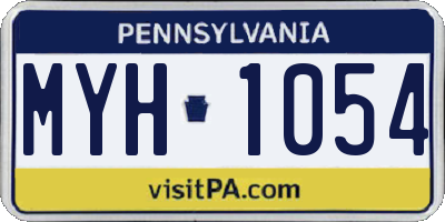 PA license plate MYH1054