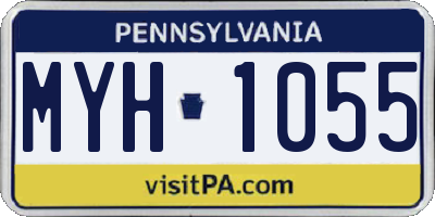 PA license plate MYH1055