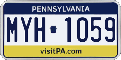 PA license plate MYH1059