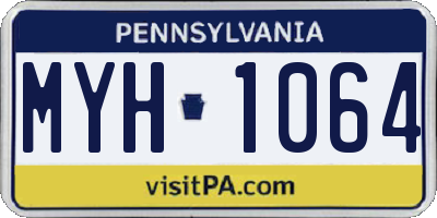 PA license plate MYH1064