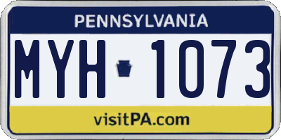 PA license plate MYH1073