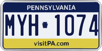 PA license plate MYH1074