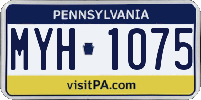 PA license plate MYH1075