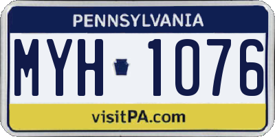 PA license plate MYH1076