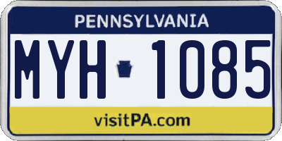 PA license plate MYH1085