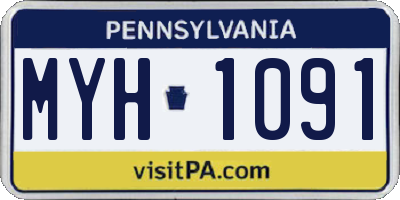 PA license plate MYH1091