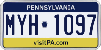 PA license plate MYH1097