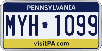 PA license plate MYH1099