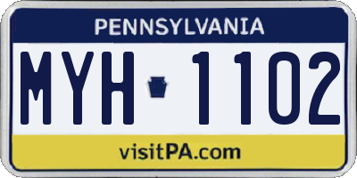 PA license plate MYH1102