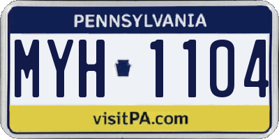 PA license plate MYH1104