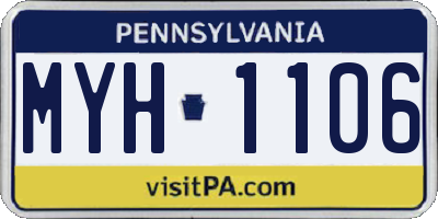 PA license plate MYH1106