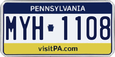 PA license plate MYH1108