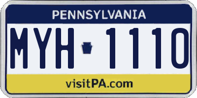PA license plate MYH1110