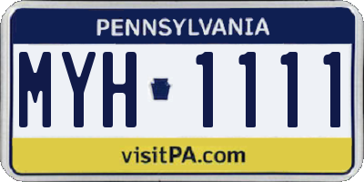 PA license plate MYH1111