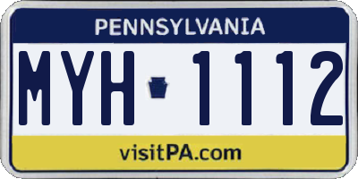 PA license plate MYH1112