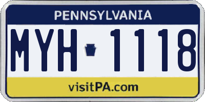 PA license plate MYH1118