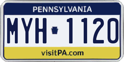 PA license plate MYH1120