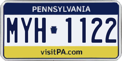 PA license plate MYH1122