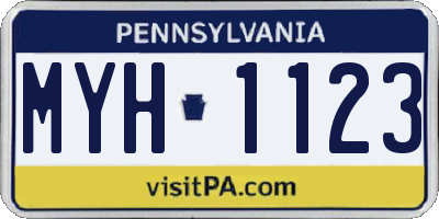 PA license plate MYH1123