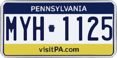 PA license plate MYH1125